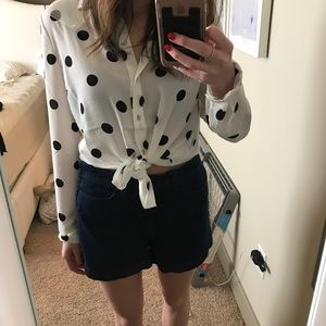 J Crew high waisted denim shorts